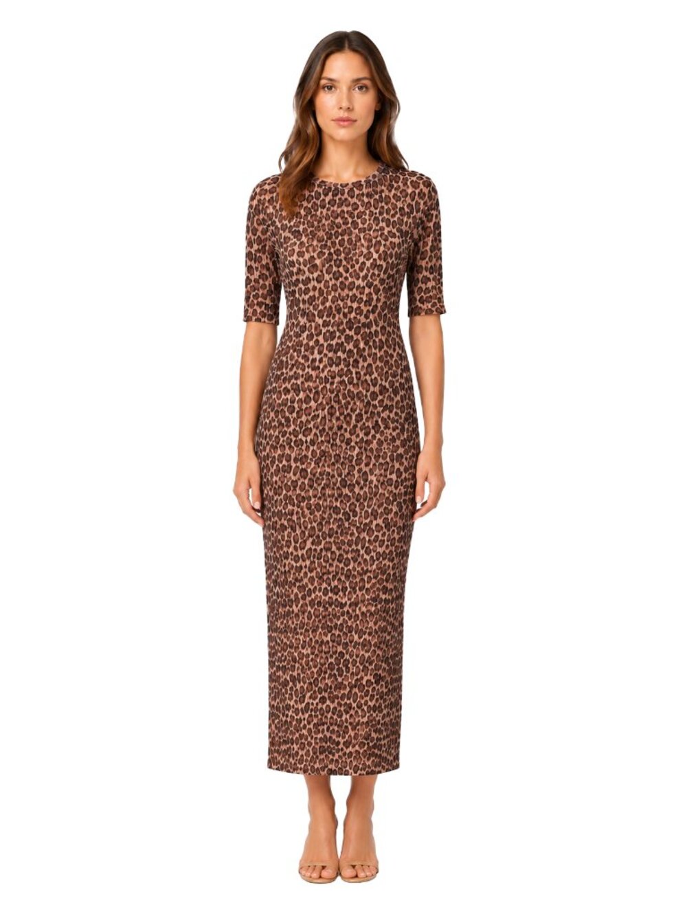 Zara Woman Basic Leopard Print Pleated Maxi Dress Size M — Chic & Elegant